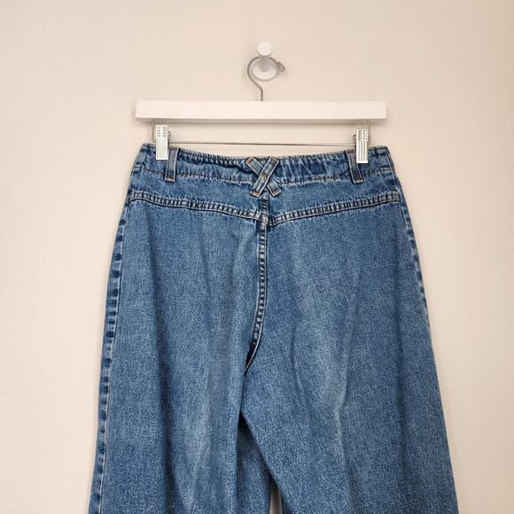 Vintage LA Blues High Waisted Button Fly Wide Leg Jeans 2 - Picture 10 of 12